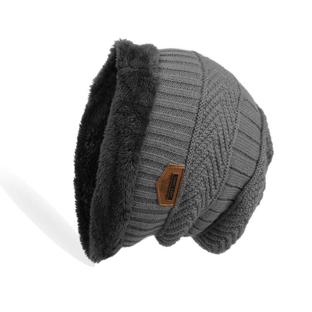 Foreign Trade Labeling Knitted Cap Outdoor Skullies Velvet Wool Cap Winter Outdoor Ski Cap