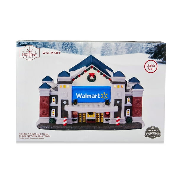 Light Up Christmas Village Walmart Store Multicolor 8 in by Holiday Time Walmart Business Supplies