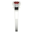 thumbnail image 3 of Three-Stone Engagement Ring for Women - 1.5ct Natural Garnet in 14K White Gold Promise Ring, 3 of 6