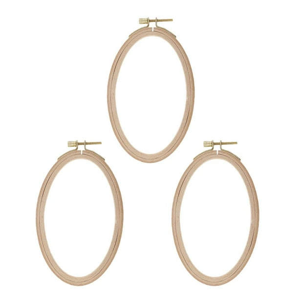 3x Oval Embroidery Hoop Cross Stitch Frame For Hand Crafts DIY