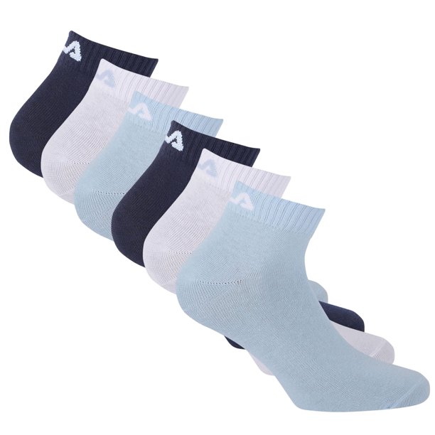FILA Calcetines unisex, paquete de 6 - calcetines cortos, de entrenamiento, de deporte, con logotipo (2x 3 pares) Sky 35-38