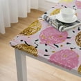 thumbnail image 5 of nygtbtfer Pink Polka Dot Square Fitted Tablecloth with Elastic Edge, Washable Polyester Table Clothes, Waterproof Stain Resistant Table Covers  Square Table white, 5 of 8