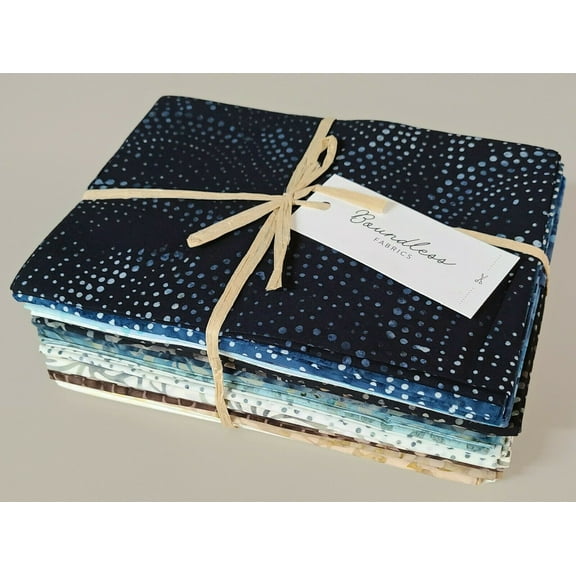 Half-Yard Cut Bundle - Ocean Stone Batiks Blues Browns 20 Pieces Quilter's Cotton Precuts Boundless Fabrics by Craftsy (1-19-232-20) M534.09