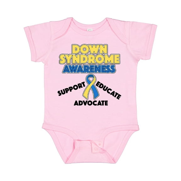 Inktastic Down Syndrome Awareness Support, Educate, Advocate Boys or Girls Baby Bodysuit