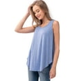 thumbnail image 2 of URBAN DAIZY Women's Casual Sleeveless Top Scoop Neck Round Hem Loose Fit Flowy Tunic Basic Tank T Shirt UD02_T21074 Blue 2X, 2 of 6