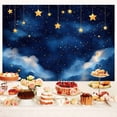 thumbnail image 5 of 8 x 6 ft Stars Backdrop Blue Night Galaxy Flash Starry Sky Cloud Themed Baby Children Kids Birthday Baby Shower Party Decor Banner Children Room Decor Newborn Portrait Backdrop, 5 of 5
