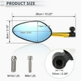 thumbnail image 4 of Unique Bargains 1 Set Universal Motorcycle Rear View Mirrors Adjustable Bar End Side Mirrors Mount M8/M10 Black Gold Tone Aluminum Alloy Aluminum Prismatic Shape, 4 of 7