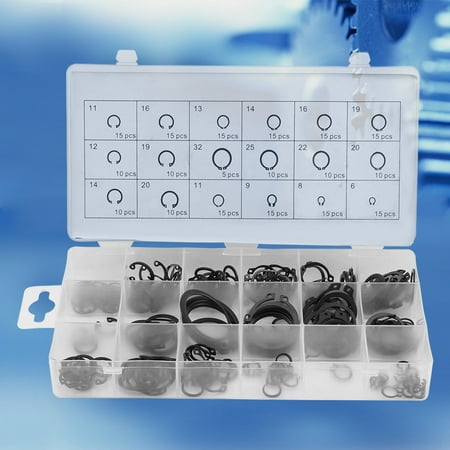 

LYUMO 225pcs Internal & External Snap Retaining Ring Circlip Assortment Box Set 18 Sizes Internal Circlip External Circlip