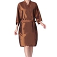 thumbnail image 1 of Bata de peluquería para clientes, bata de peluquería, bata de corte de pelo para clientes, estilo kimono, marrón, 1 of 6
