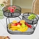thumbnail image 5 of Cesta de frutas para encimera de cocina, multiusos, organizador de gran capacidad, 3 niveles de metal Negro A, 5 of 9