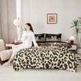 thumbnail image 4 of Erosebridal Brown Bowknot Bedding Comforter Set 7-Piece for Teens,Girls Leopard Print Bling Glitter King Bedding Sets,Black Reversible,Lightweight Room Decor, 4 of 6