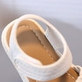 thumbnail image 4 of GiLiling Girls Sandals, Girls Summer Open-Toe Sandals with Ruched Wide Strap, Breathable Platform Flats with Non-Slip Rubber Sole for Beach Casual Play (Beige, 2.5-3 Years), 4 of 9