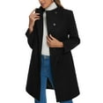thumbnail image 1 of Abrigo de cuello alto INSPIRE CHIC para mujer, abrigo de invierno de manga larga L Negro, 1 of 6