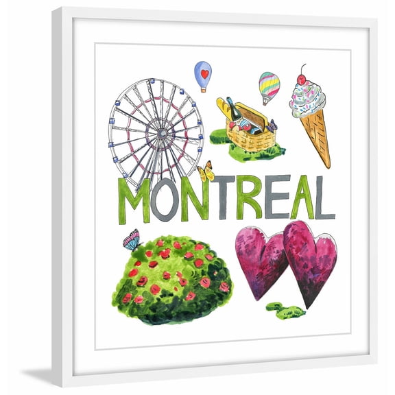 "Picnic in Montreal" Framed Painting Print