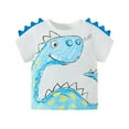 thumbnail image 7 of FLMEI Boys Dinosaur T-Shirts for Kids Toddler,Baby Cotton Cartoon Crewneck Short Sleeve Shirts Toddler Tops for 1-8T, 7 of 7