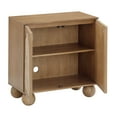 thumbnail image 5 of Nathan James Leah Boho Entryway Storage Cabinet or Sideboard Cabinet for Kitchen or Living Room with Ball-Style Feet, Natural Seagrass Door Fronts and Solid Wood Legs, Light Brown, 5 of 6