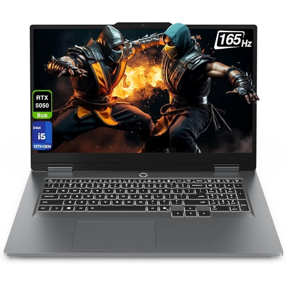 Lenovo LOQ Gaming Laptop, Intel i5-13450HX, 16 GB DDR5 RAM, 512 GB PCIe SSD, 17.3" FHD (1920x1080) 165Hz IPS Display, Nvidia G-Force RTX 5050, Backlit Keyboard, W11 Home, Luna Gray