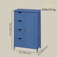 thumbnail image 4 of LEDREM Bathroom Floor Cabinet, Wooden Freestanding Side Storage Organizer with 4 Drawers and Adjustable Shelves for Bathroom,Blue, 4 of 7