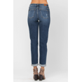 thumbnail image 3 of Judy Blue Womens Distressed Cuffed Mid Rise Slim Fit Denim Jeans (22W), 3 of 3
