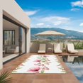 thumbnail image 2 of Pink Flowers Outdoor Rug 3x5 Ft, Non Slip Washable Area Rug, Sping Botanical Floral Leaves Butterflyvines Patio Rugs Carpet Runner, Large Floor Mat for Indoor/Outdoor Deck Porch Camping, 2 of 8