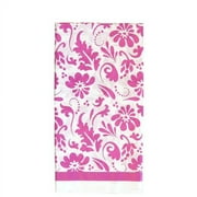 Elegant Pink Flower Plastic Table Cover, 54" x 108"
