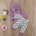 thumbnail image 4 of Douhoow Baby Long Sleeve Front Big Pocket Hoodie Romper Deer Pattern Elastic Band Pants 2PCS Set, 4 of 9