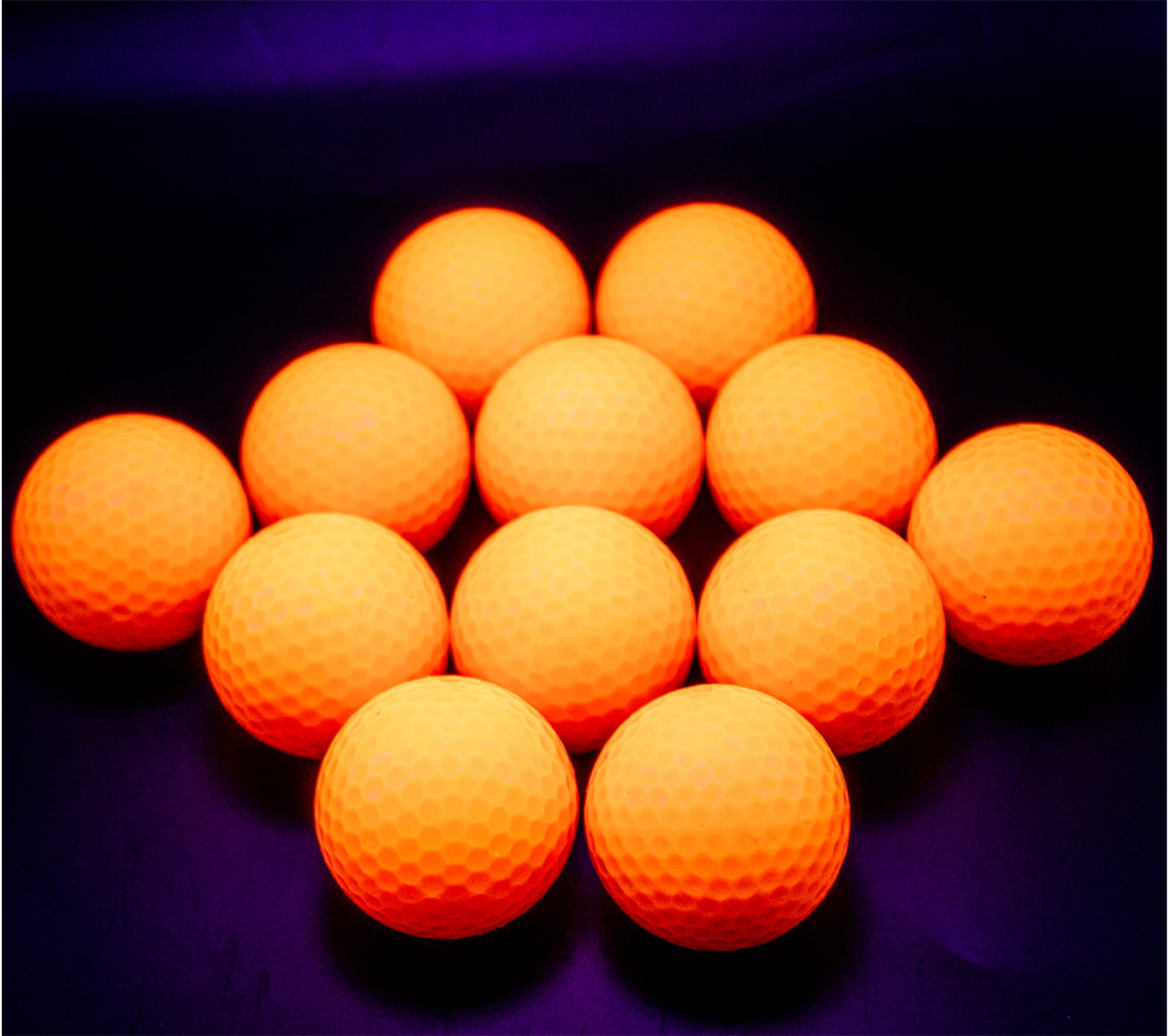 Blacklight Orange Golf Balls – 12 Pack – High-Visibility by GBM Golf