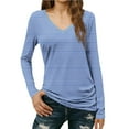 thumbnail image 2 of Ailaofu Spring Summer Tops for Women Trendy V Neck Long Sleeve Shirts 2026 Basic T Shirts Loose Tee Clothes Casual Outfits, 2 of 7