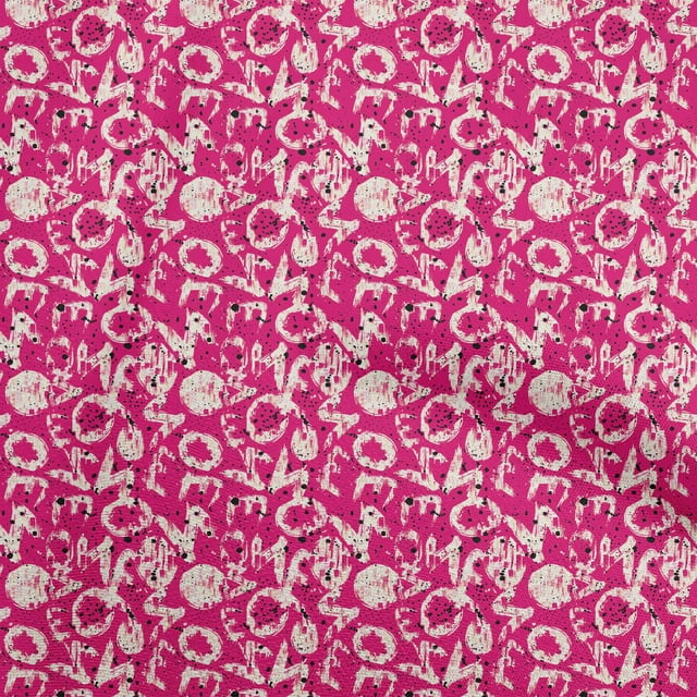oneOone Polyester Spandex Pink Fabric Abstracts Sewing Craft Projects Fabric Prints By Yard 56 Inch Wide