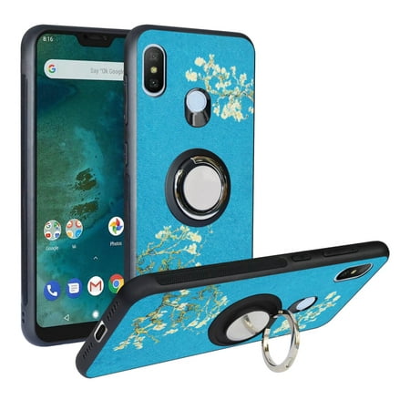 Labanema Xiaomi Mi A2 Lite /Redmi 6 Pro Case with 360 Degree Rotating Ring Stand, Support Magnetic Car Mount, Protective Cover for Xiaomi Mi A2 Lite /Redmi 6 Pro (Apricot Flower)