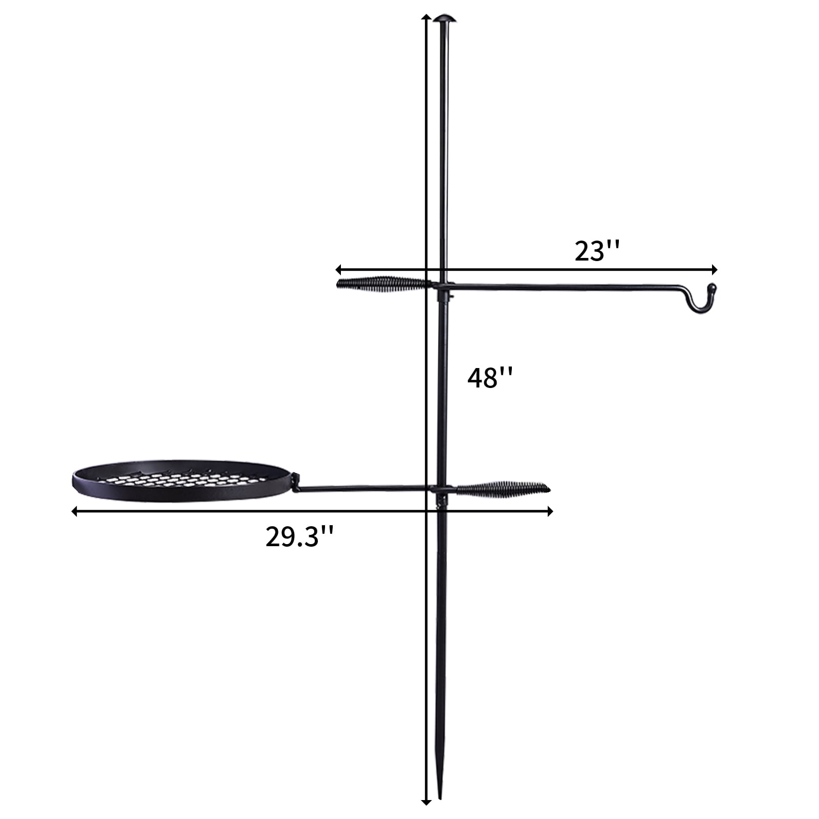 Swivel Campfire Grill, Open Fire Cooking Equipment for Camping with Height Adjustable Grill Grate and Hanger Rod and Carry Bag