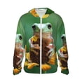 thumbnail image 1 of Saiise Tree Frog Sitting On Sunflowes Pattern Sun Protection Hoodie for Men and Women, Lightweight Quick-Dry Windproof with Hood and Zip-Small, 1 of 7