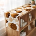 thumbnail image 6 of Orange Marble 70 Inch Table Runner, Gold White Geometric Hexagon Modern Farmhouse Dresser Scarf Cotton & Linen Tablerunner for Dining/Kitchen Island/Holiday Party Décor 13" x 70", 6 of 9