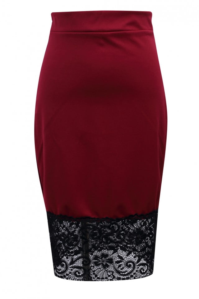 Women Sexy Lace Pencil Skirt Knee 