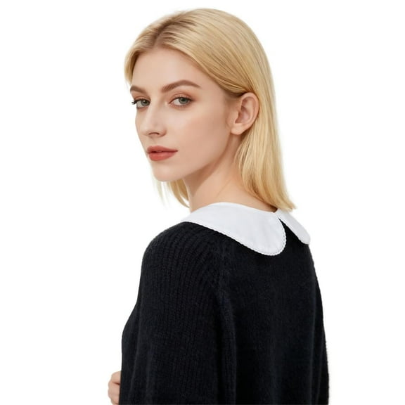 Women's detachable classic imitation half shirt insert fake collar small cape top elegant white dickie collar accessories