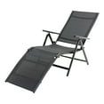 thumbnail image 3 of Waytrim Metal Adjustable Back and Ergonomic Design Outdoor Lounge Chaise Black, 3 of 9