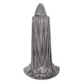 thumbnail image 1 of Aocisk Hooded Cloak For Adults Elegant Shiny Cape Themed Event Wear Silver 130, 1 of 3