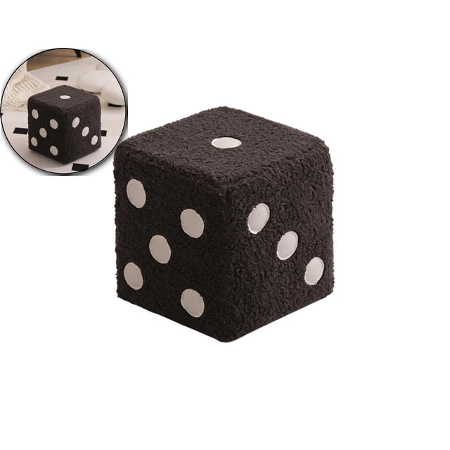 Dice Cubic Foot Stool, Furry Footrest, Stable Structure, Soft Comfortable Ottoman Foot Rest for Home Living Room Bedroom, 7.87x7.87 Inch