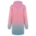 thumbnail image 5 of Women's Hooded Sweatshirt Dress Long Sleeve Gradient Color Trendy Pullover Hoodie Dresses with Pocket (2XL, Pink 01), 5 of 5