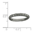 thumbnail image 2 of 2.5mm 925 Sterling Silver Polished Patterned Ruthenium plating Stackable Black Plated Domed Ring Size 6 Stackable Ring f, 2 of 2