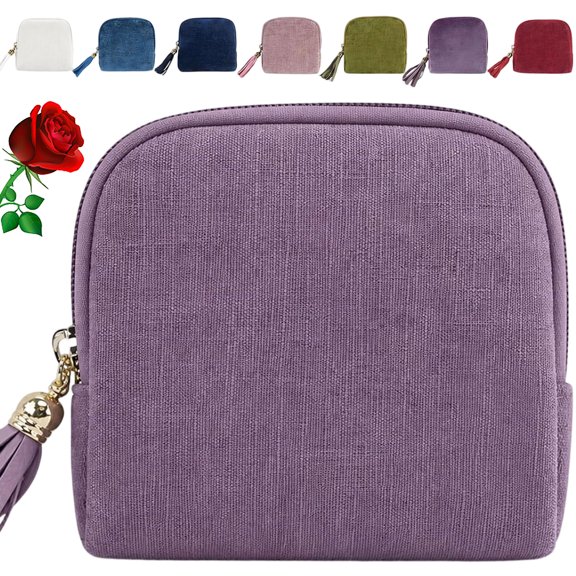 Chenille Travel Jewelry Case, Zippered Pocket Portable Jewelry Organizer, Tangle-Free Necklace Holder for Jewelry, Gift Cards & More
