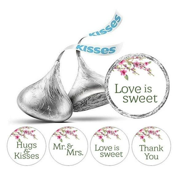 Darling Souvenir chocolate Candy Labels 190 Pcs Blossom Wedding Stickers DIY-White