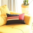 thumbnail image 1 of HomeRoots 399535 Red & Black Geometric Lumbar Throw Pillow, Multi Color, 1 of 1