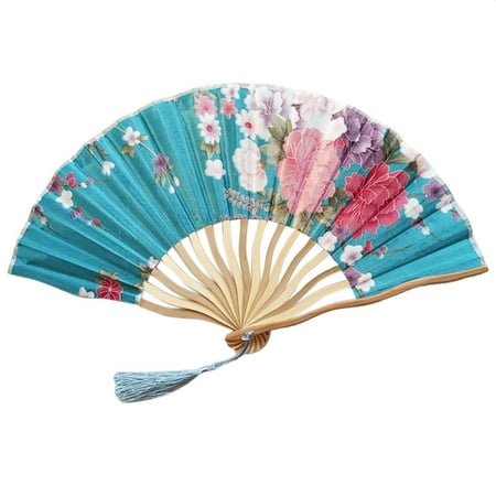 

Household Fan Clearance! Fengga Unpositioned Printing-Dragon Fan-Lake Blue Chinese Style Hand Held Fan Bamboo Paper Folding Fan Party Wedding Decor Fans 1 X Fan