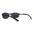 thumbnail image 4 of Mens Oval Rectangular 90s Sport Metal Rim Spring Hinge Sunglasses All Black, 4 of 4