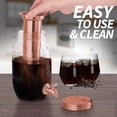 thumbnail image 2 of Zulay Kitchen 1.5 Liter Iced Cold Brew Coffee Maker Glass Carafe & Stainless Steel Mesh Filter, Rose Gold, 2 of 8