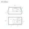 thumbnail image 6 of St. Tropez 24" Rectangle Wall-Mounted Sink with Right Side Faucet Mount, 6 of 9