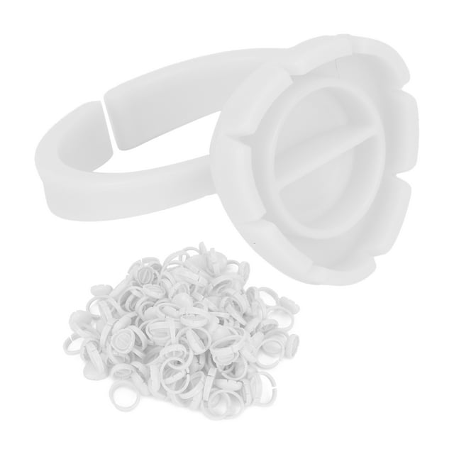 Anillos de pegamento para pestañas, 100 piezas, soporte para pegamento para pestañas, copas para pegamento para pestañas, anillo para soporte de pegamento para pestañas, máxima eficiencia