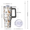 thumbnail image 2 of OBREWU Corgi Dog and Footprints Tumbler with Handle and Lid,Corgi Dog and Footprints 40oz Double Wall Vacuum Insulated Tumbler,Cups Gift for Women and Men, 2 of 7