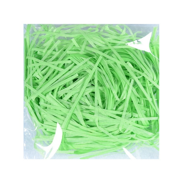 Billuyoard Trituras de rafia de papel arrugado, cajas de colores, Material de relleno, embalaje DIY, confeti, boda, fiesta, saludo, accesorios de tejido Kits de decoración para fiestas Pasto verde Billuyoard HA060944-19